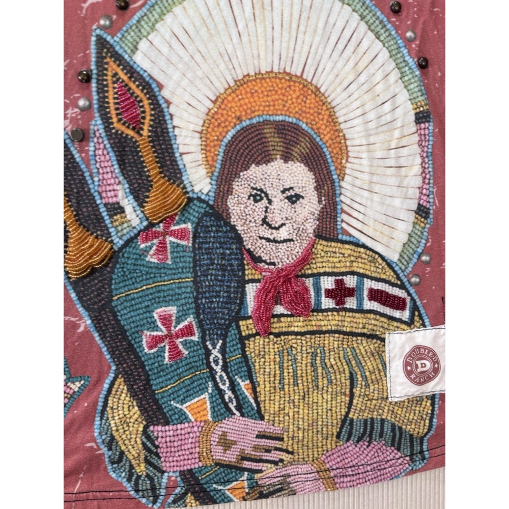 Double D Ranch " Madonna Of The Plains" Women's Beaded Top S Cynthia Ann Parker - Picture 4 of 12